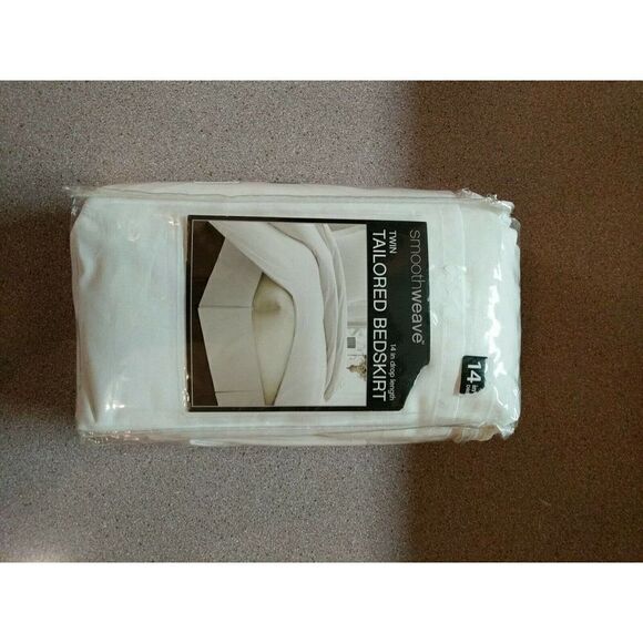 Smoothweave Tailored 14-Inch Twin Bedskirt, Ivory - Picture 2 of 6